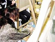 絵画教室の実習風景　油彩